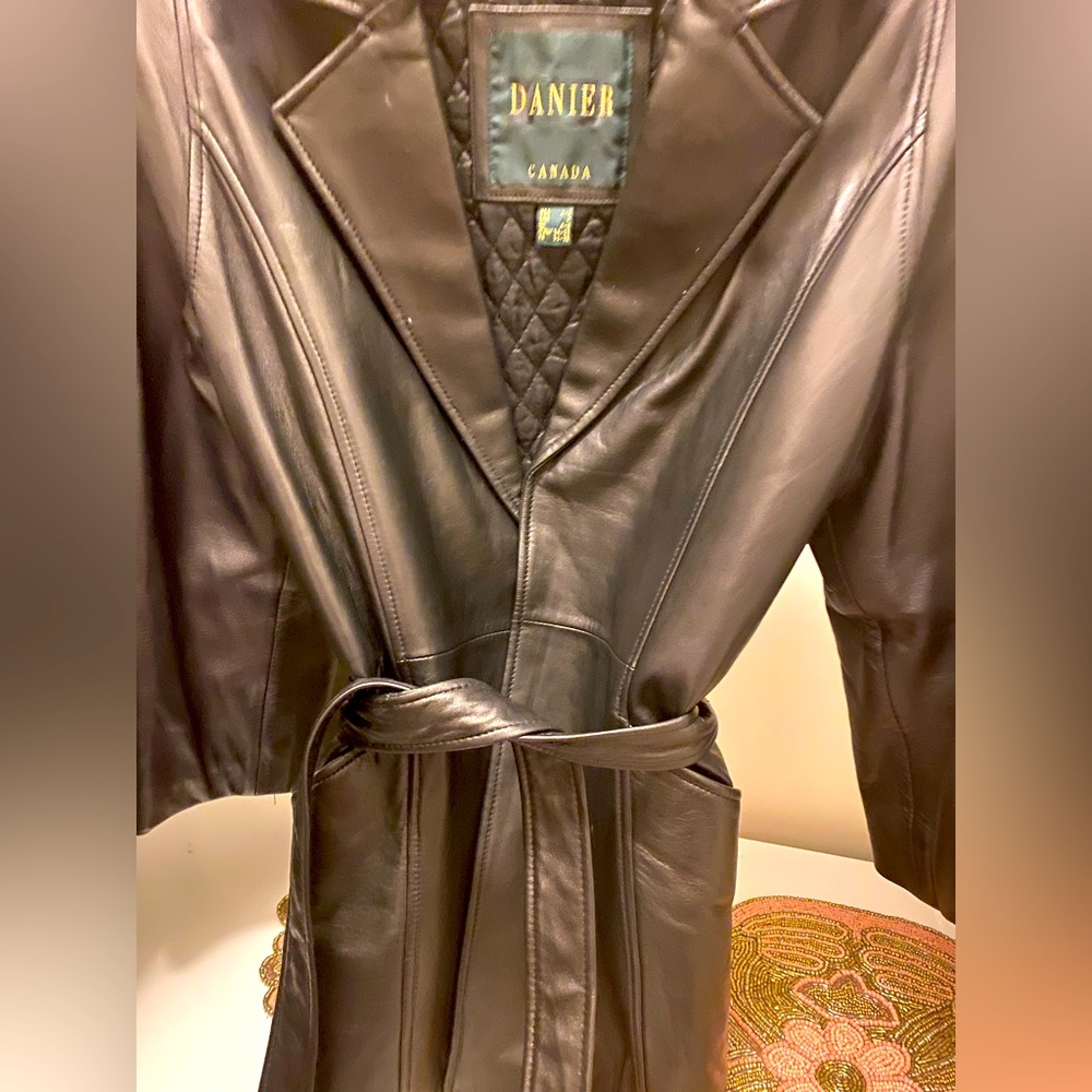 Vintage style leather jacket from Danier. Soft black color.